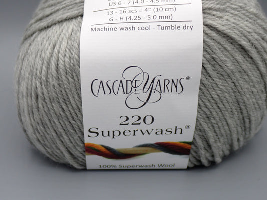 Cascade Yarns 220 Superwash DK weight Silver Grey