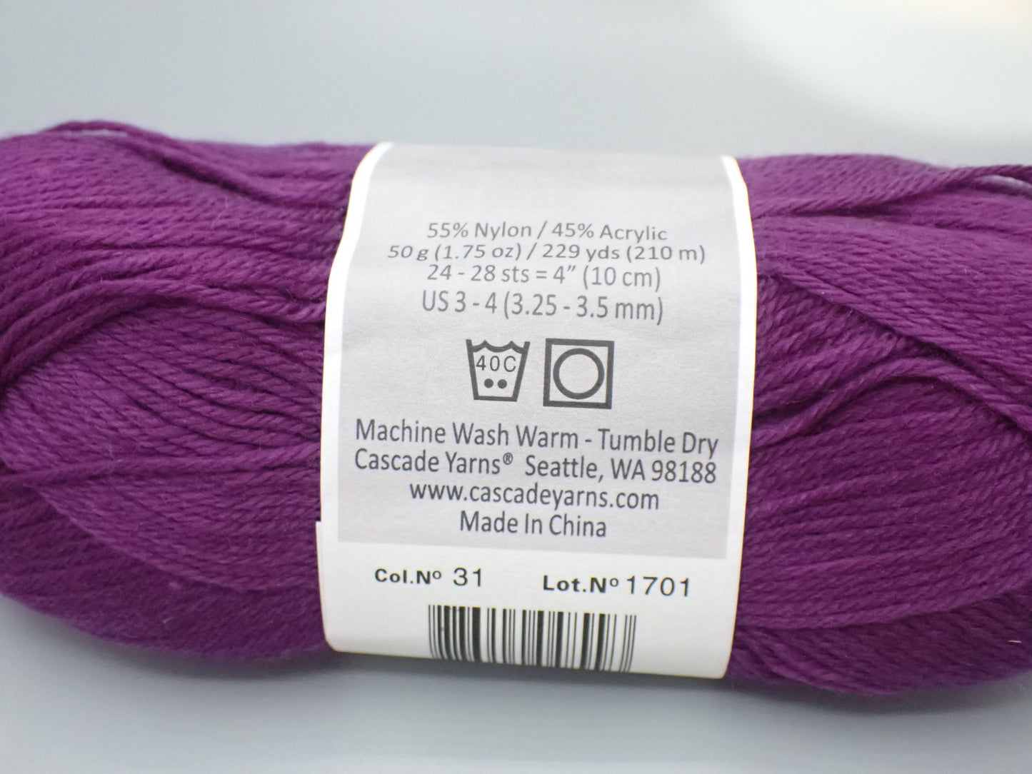 Cascade Yarns Cherub Baby Sock weight Italian Plum