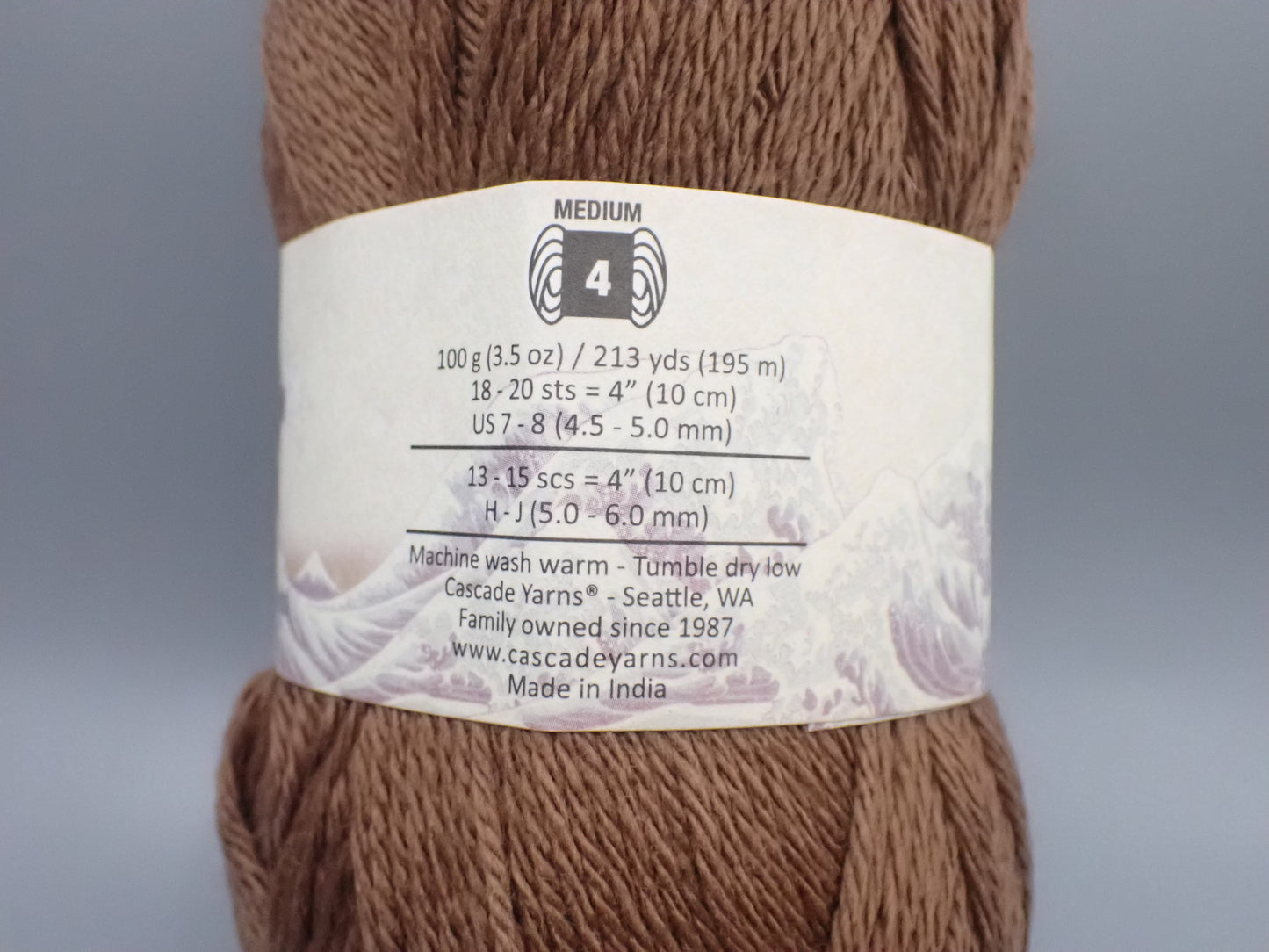 Cascade Yarns Pacific worsted weight Burnt Cinnamon
