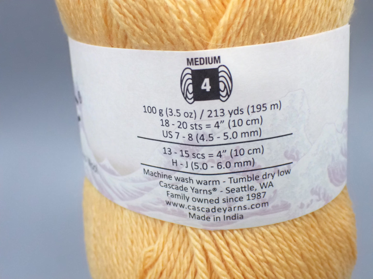 Cascade Yarns Pacific worsted weight Honey Gold