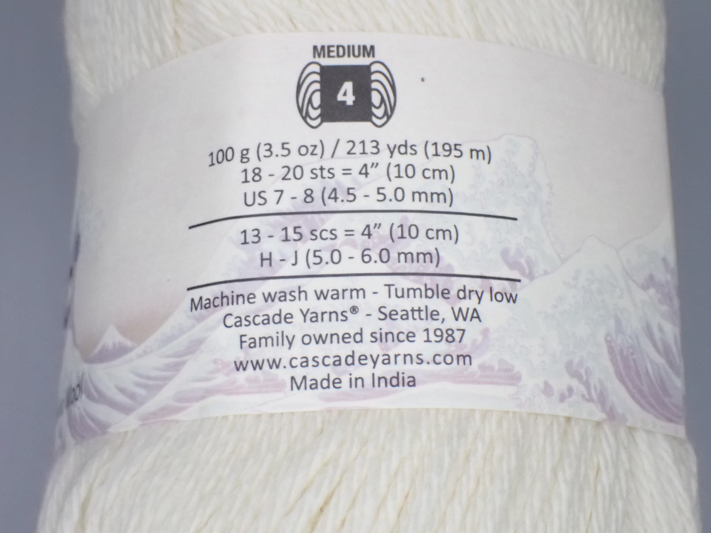Cascade Yarns Pacific worsted weight Cream