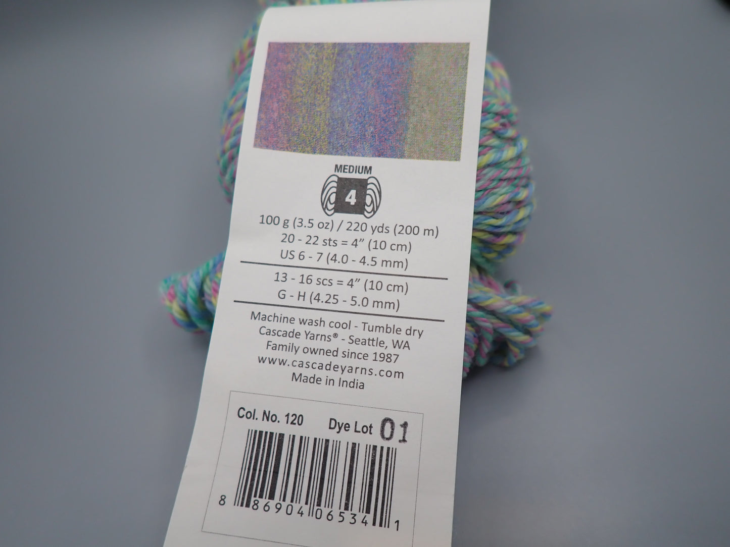 Cascade Yarns 220 Superwash Wave Worsted weight Springtime