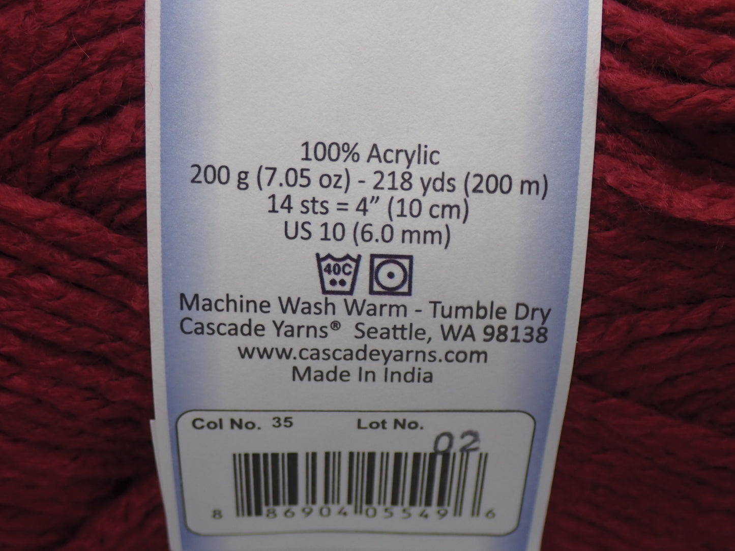 Cascade Yarns Anthem Chunky Bulky weight yarn Raspberry