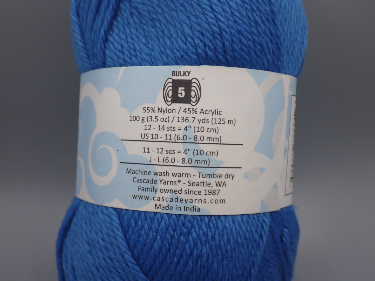 Cascade Yarns Cherub Chunky Bulky weight Classic Blue