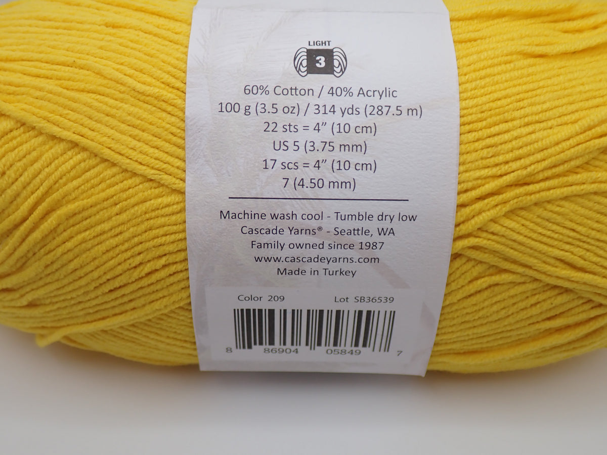 Cascade Yarns Sarasota DK weight Yellow