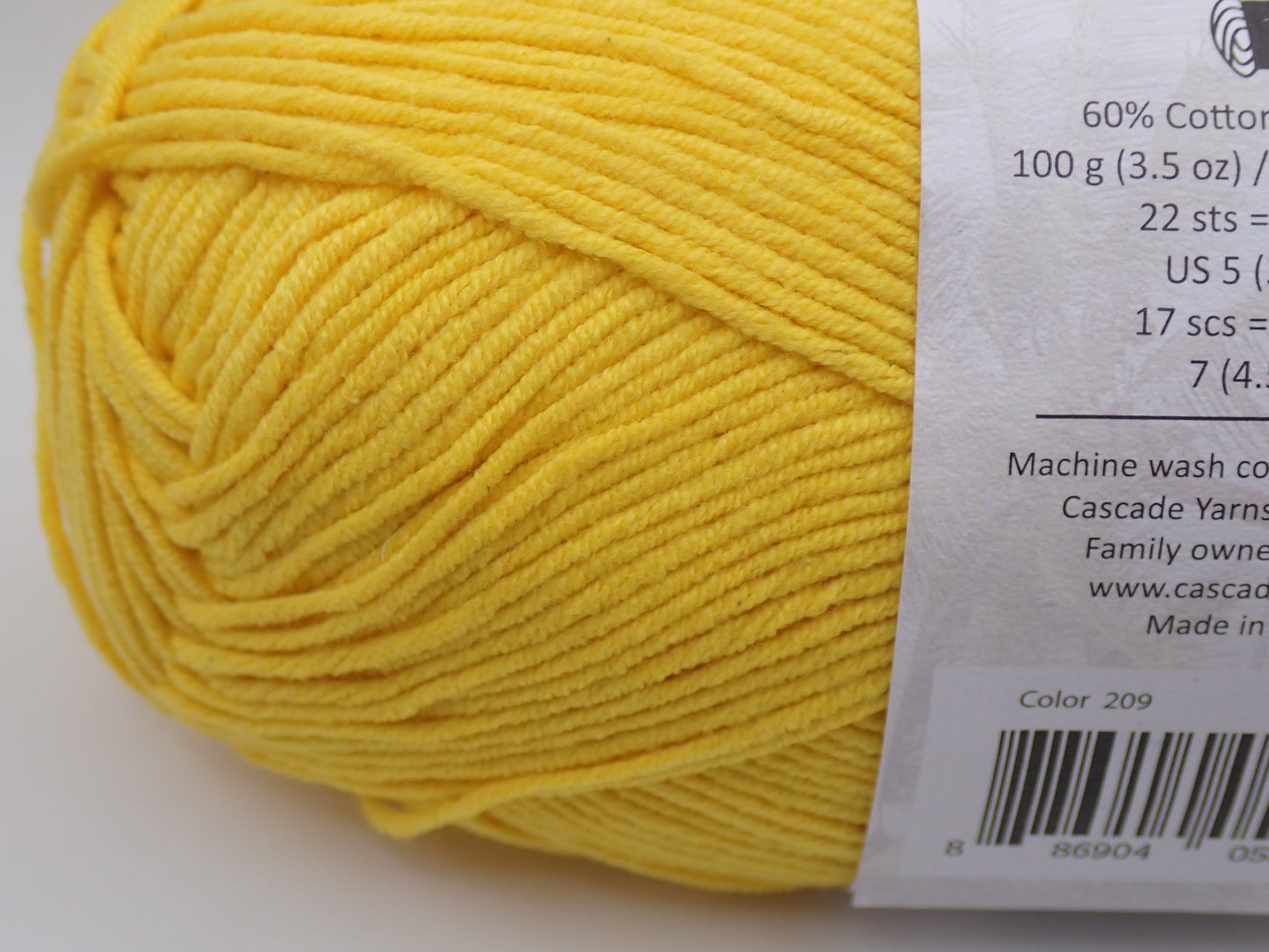 Cascade Yarns Sarasota DK weight Yellow