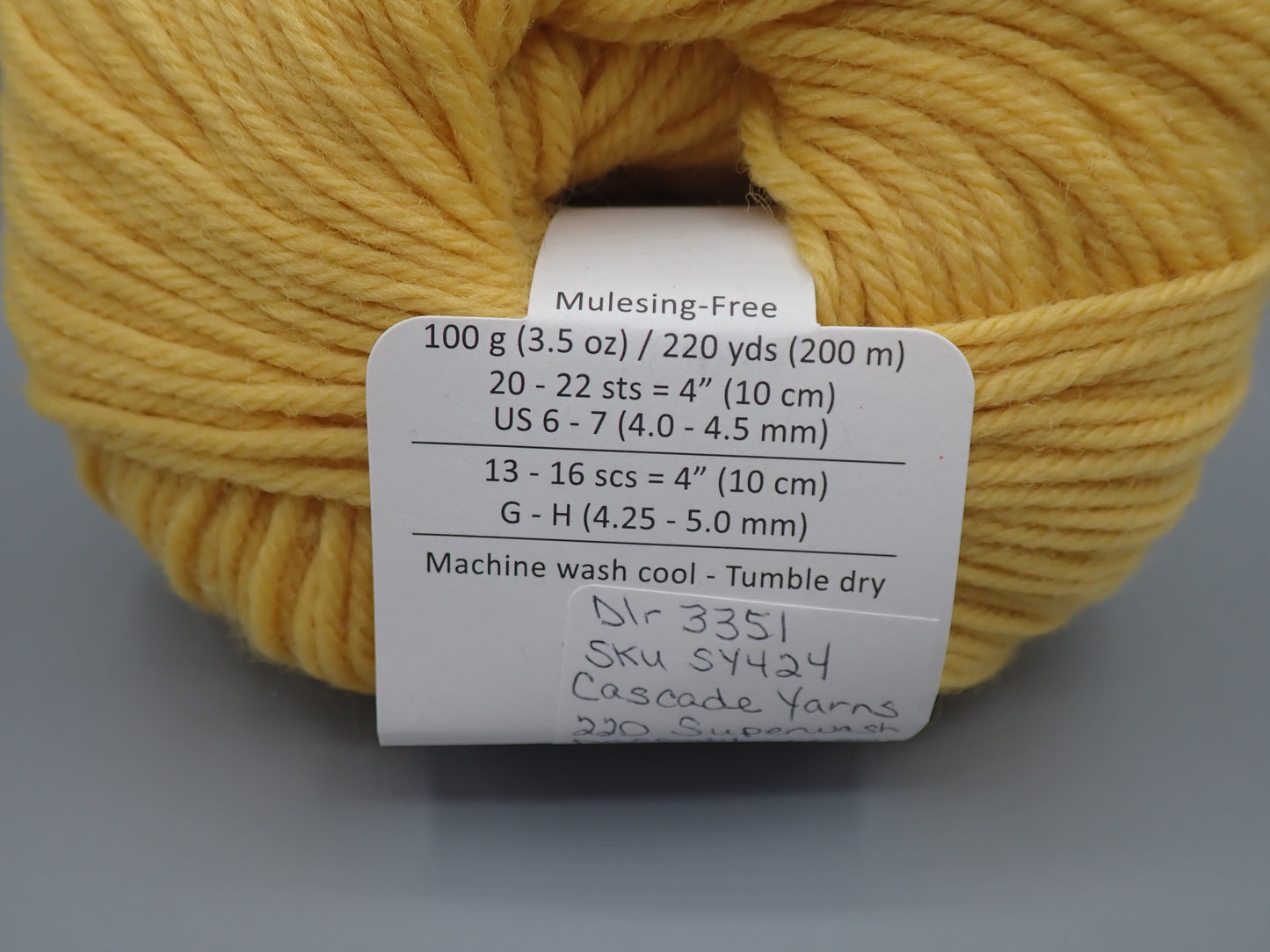 Cascade Yarns 220 Superwash DK weight Daffodil