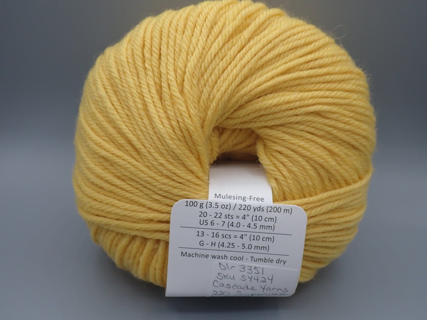 Cascade Yarns 220 Superwash DK weight Daffodil
