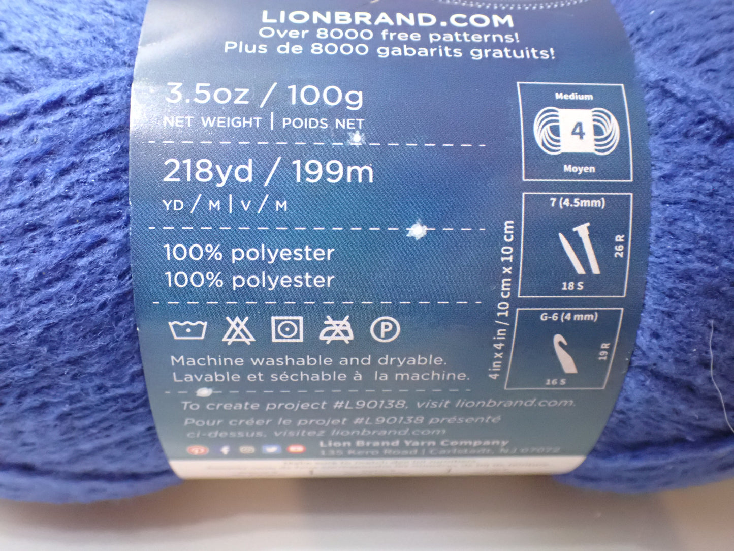 Lion Brand Yarns Worsted weight Feels Like Butta Royal Blue