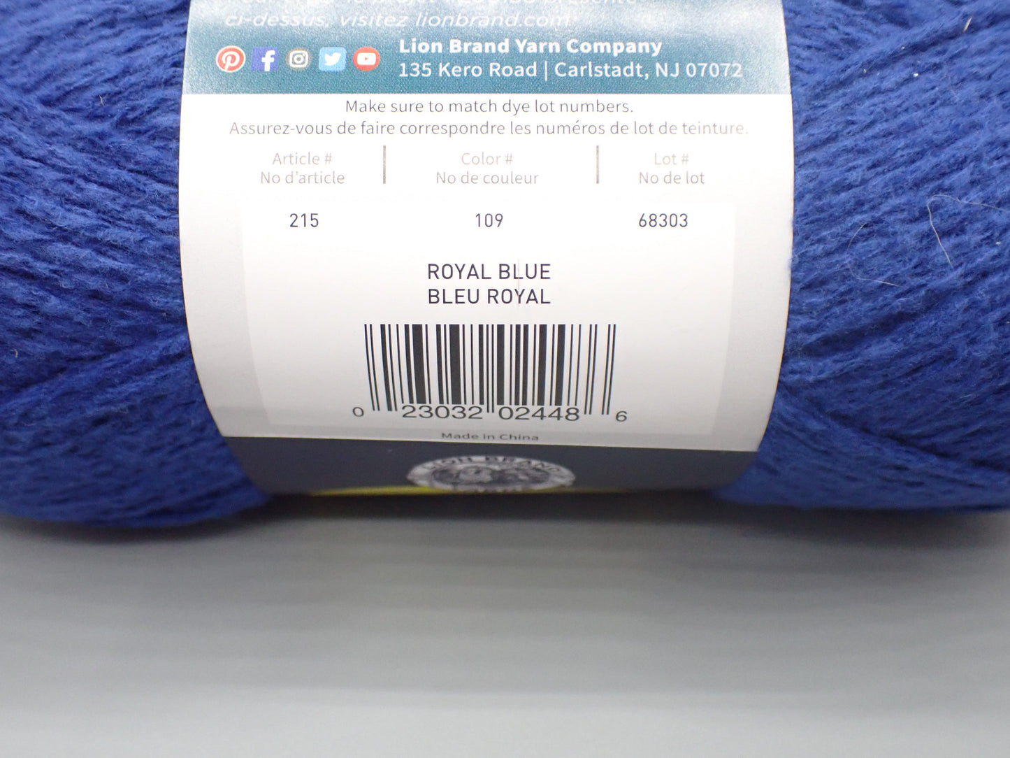 Lion Brand Yarns Worsted weight Feels Like Butta Royal Blue