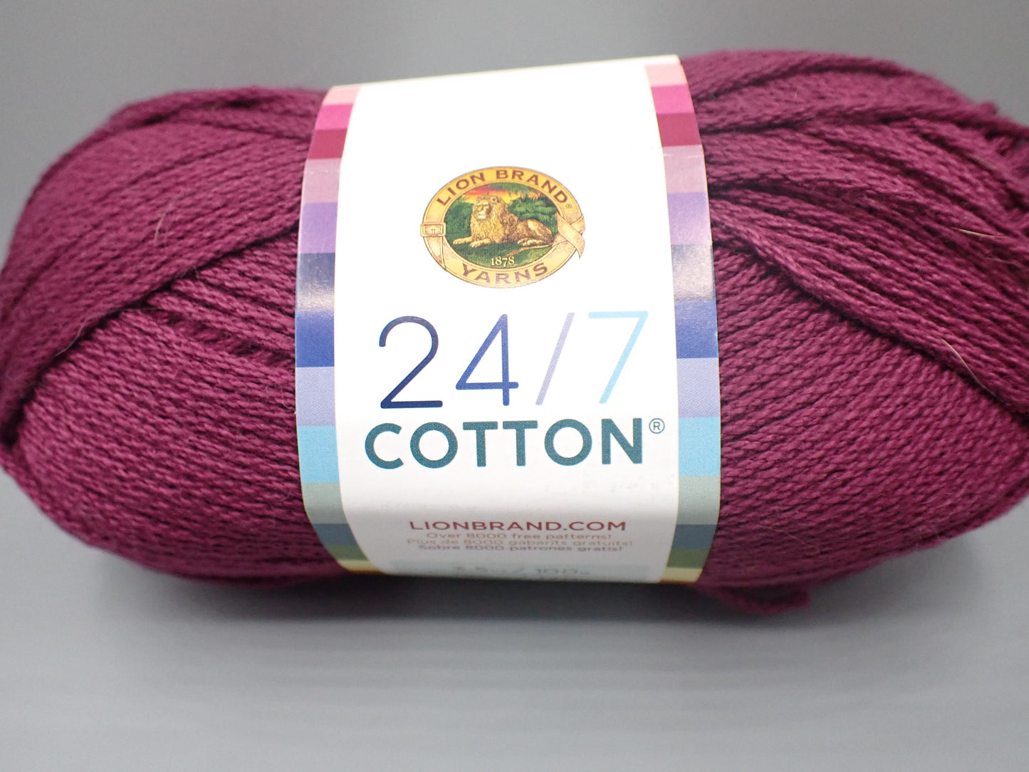 Lion Brand Yarns Worsted weight 24/7 Cotton Yarn Beets