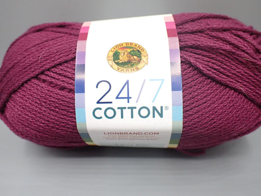 Lion Brand Yarns Worsted weight 24/7 Cotton Yarn Beets