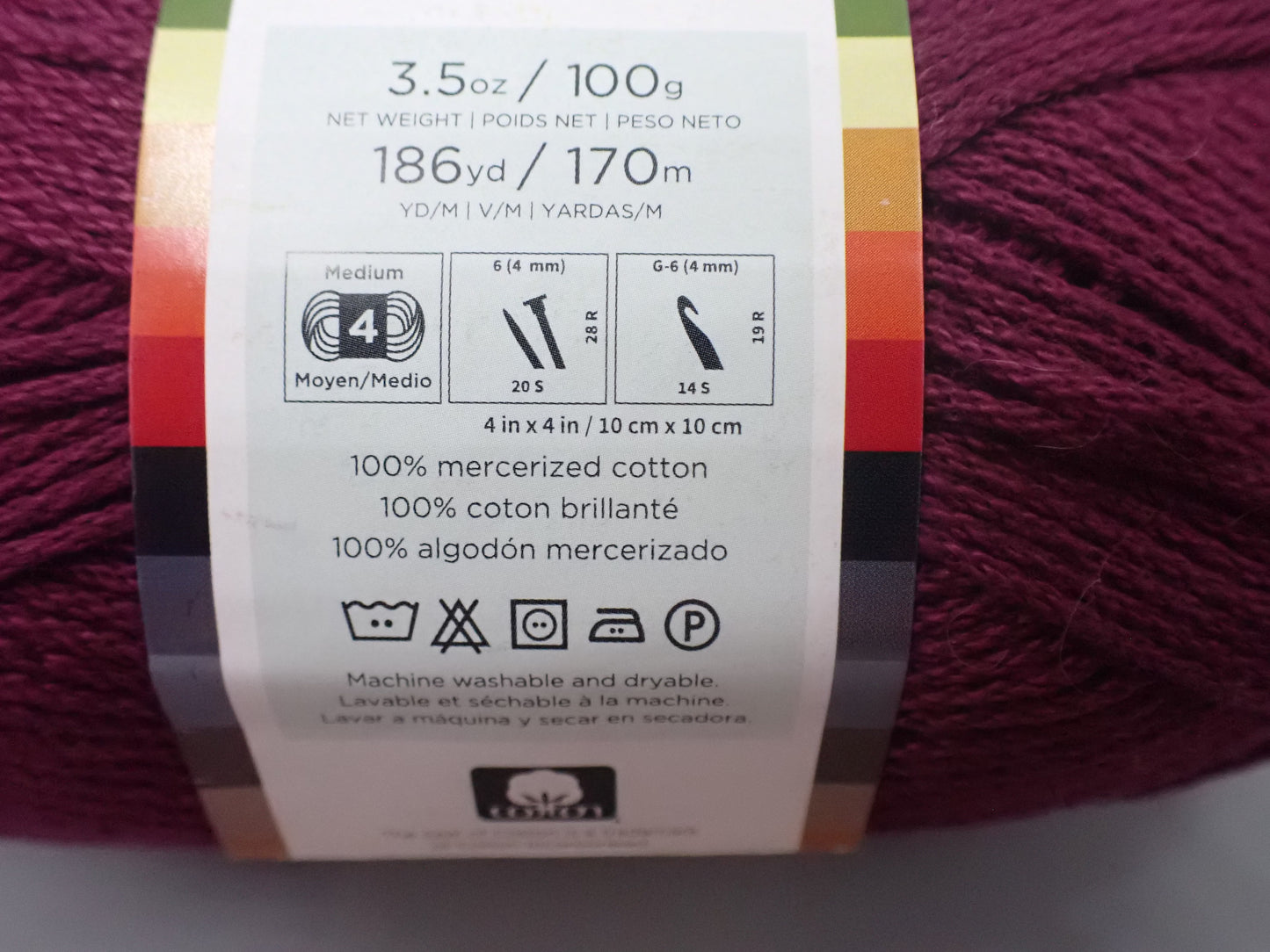 Lion Brand Yarns Worsted weight 24/7 Cotton Yarn Beets