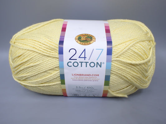 Lion Brand Yarns Worsted weight 24/7 Cotton Yarn Lemon