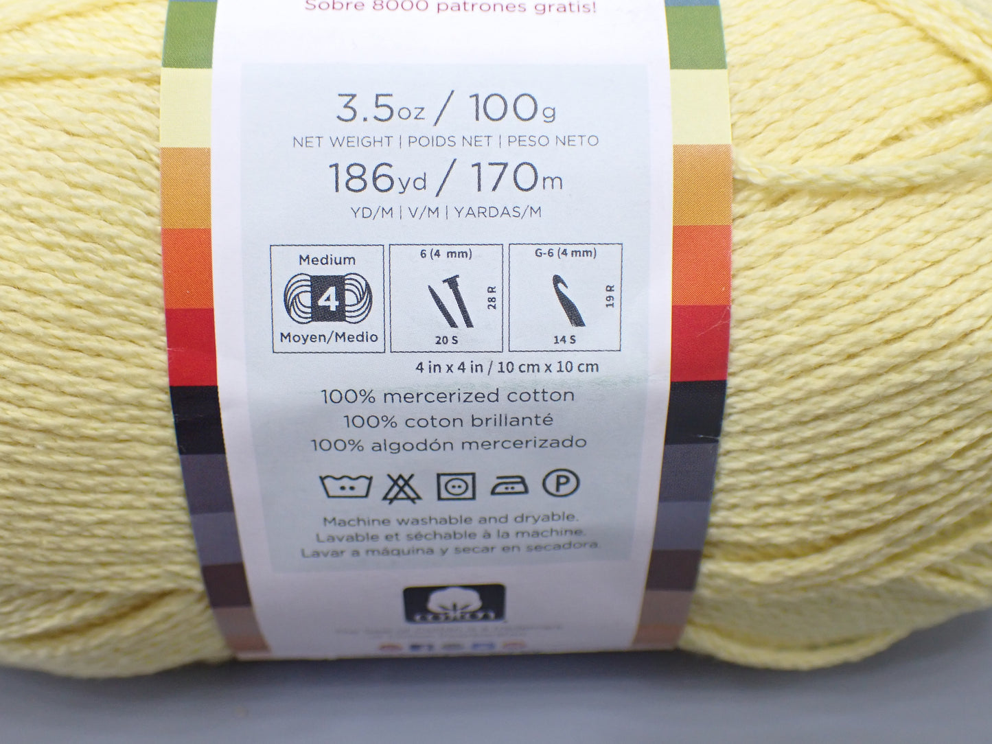 Lion Brand Yarns Worsted weight 24/7 Cotton Yarn Lemon