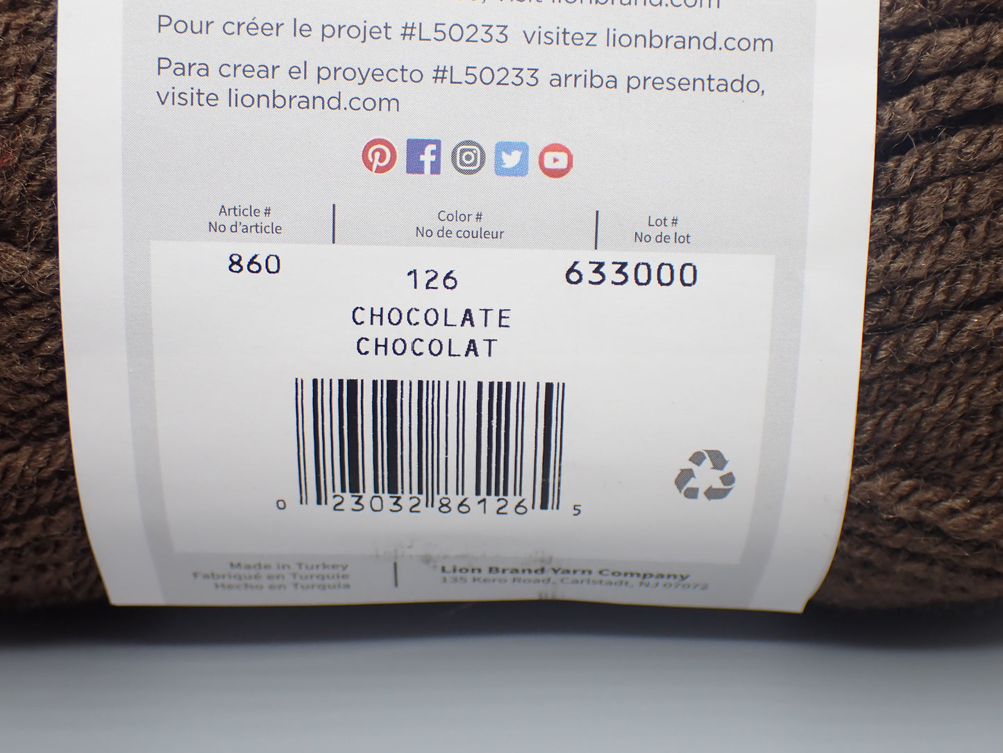 Lion Brand Yarns Worsted weight Vanna's Choice Chocolate