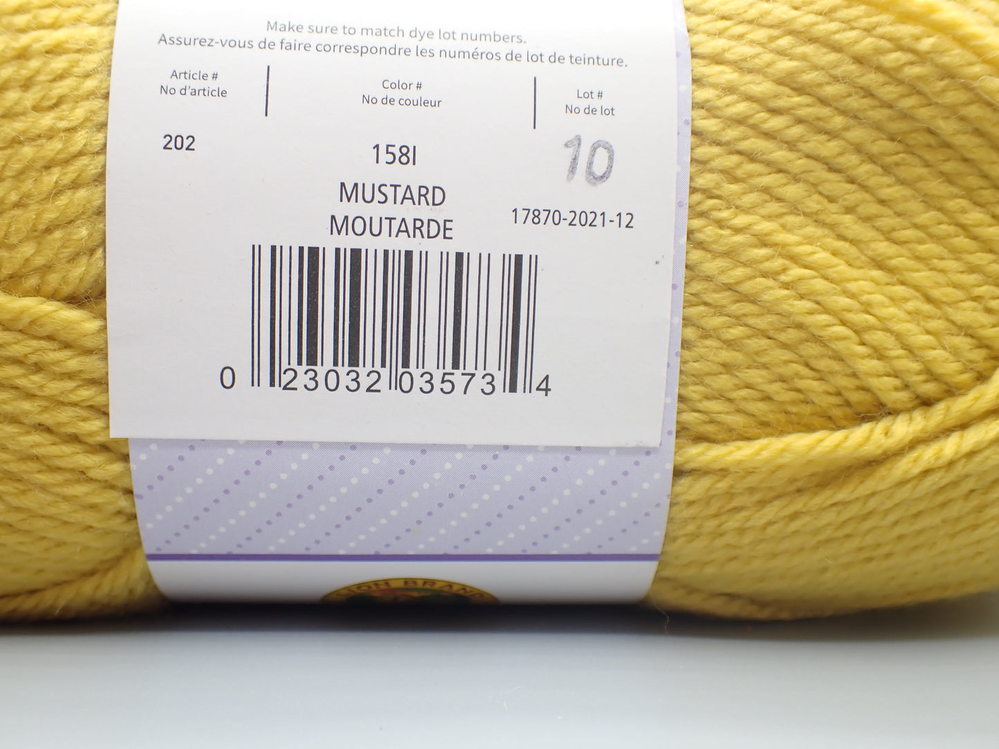 Lion Brand Yarns Worsted weight Basic Stitch Anti Pilling Mustard