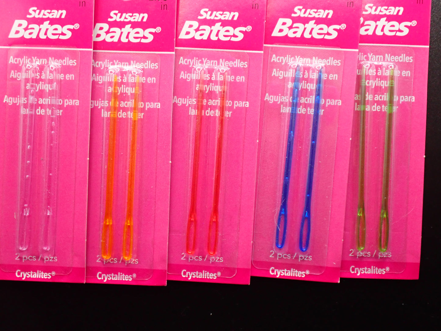 Susan Bates Crystalite Plastic Yarn Needles 2-3/4"