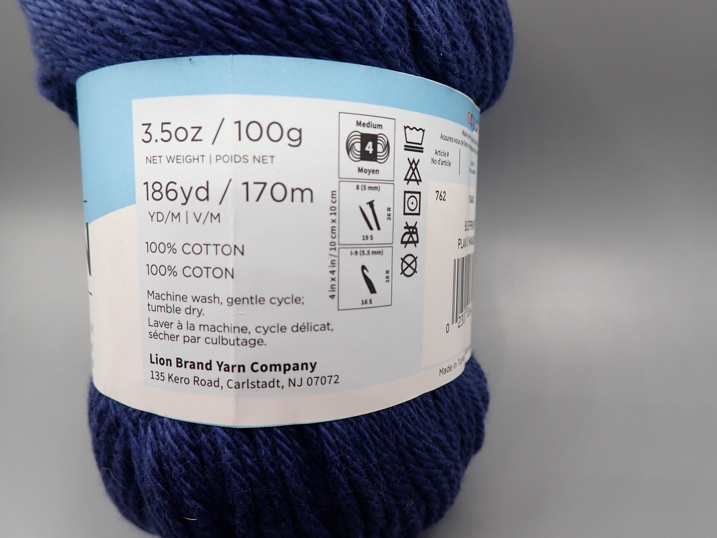 Lion Brand Yarns Worsted Weight Pima Cotton Blueprint