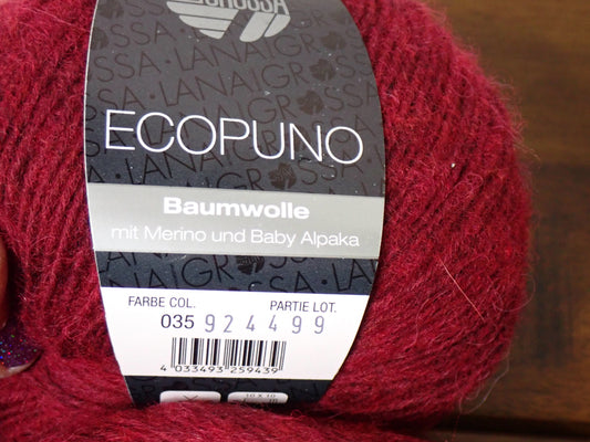 Lana Grossa Yarns Ecopuno DK weight Cranberry
