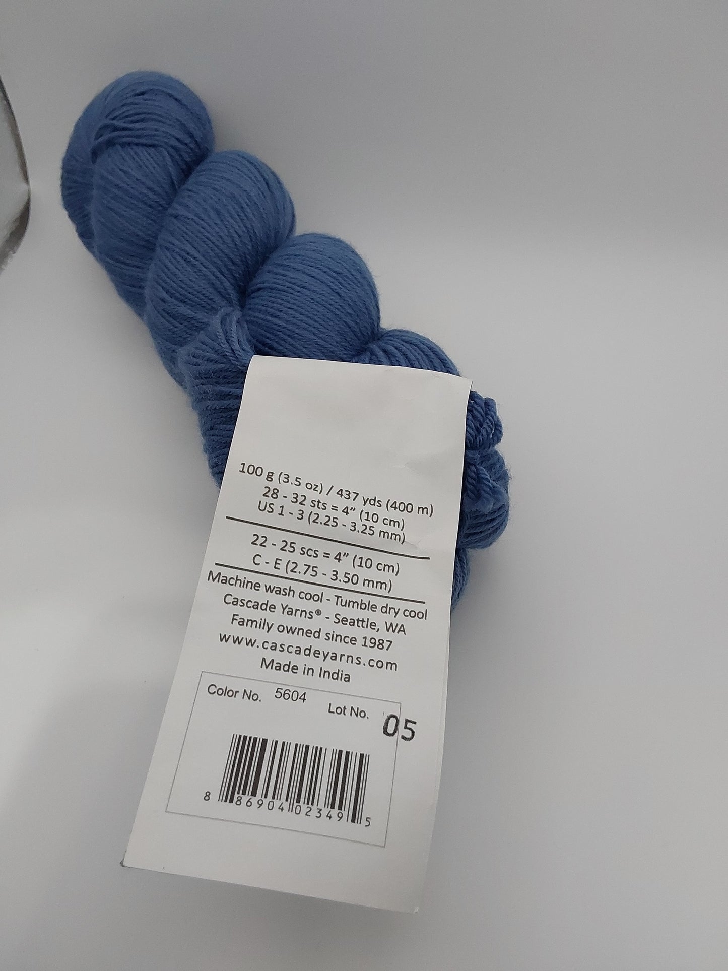Cascade Yarns Heritage Fingering weight Denim