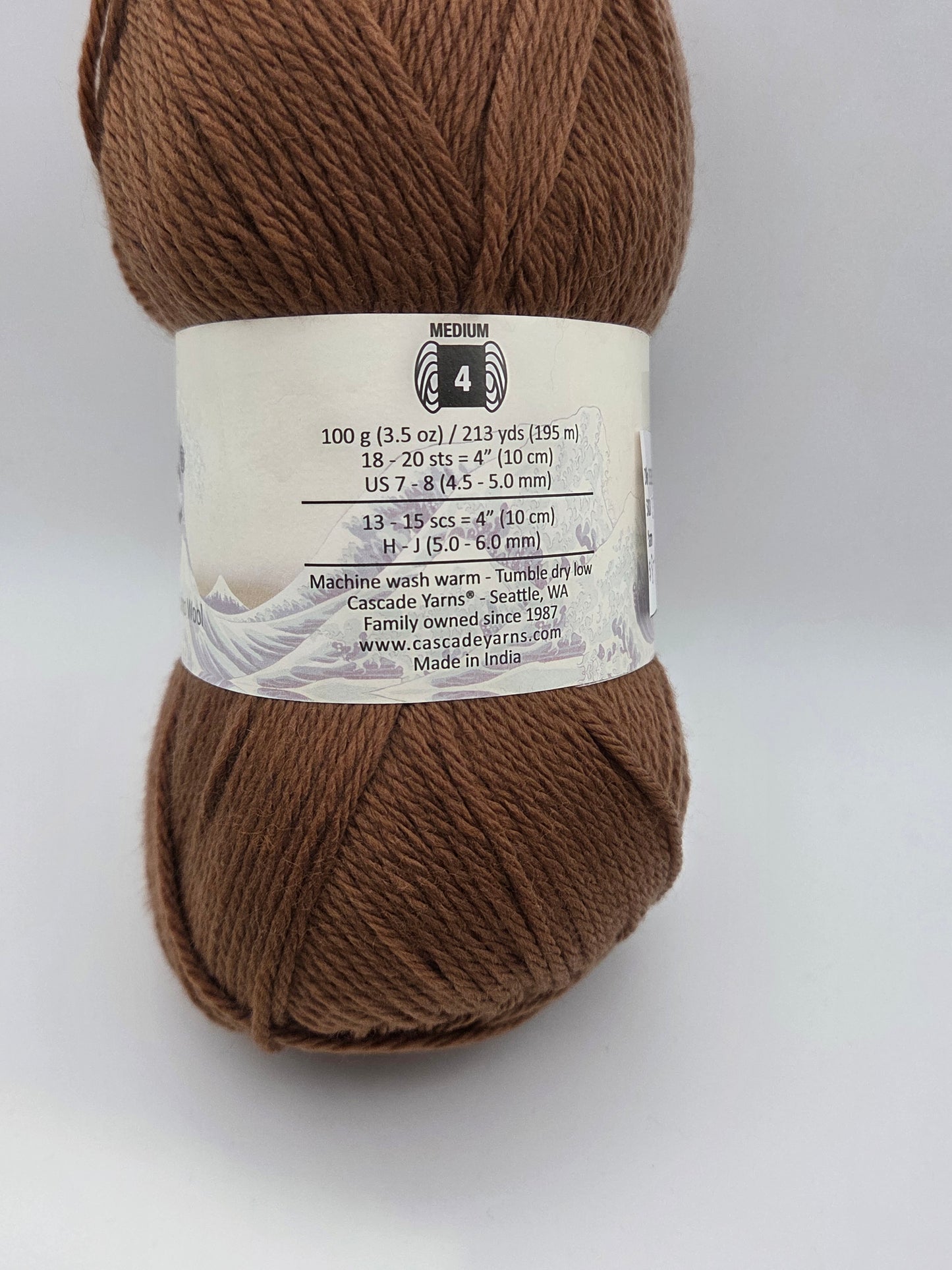 Cascade Yarns Pacific worsted weight Burnt Cinnamon