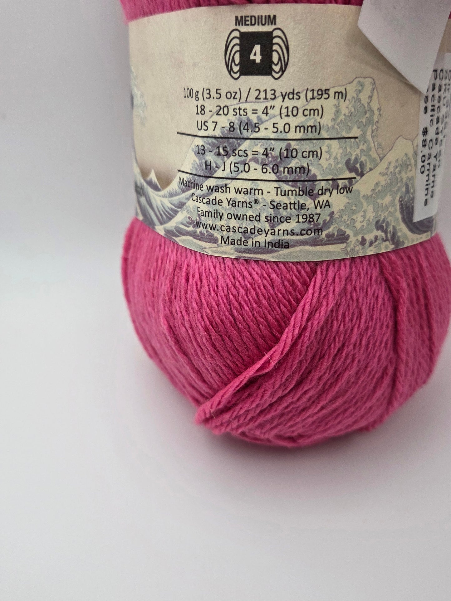 Cascade Yarns Pacific worsted weight Carmine Rose
