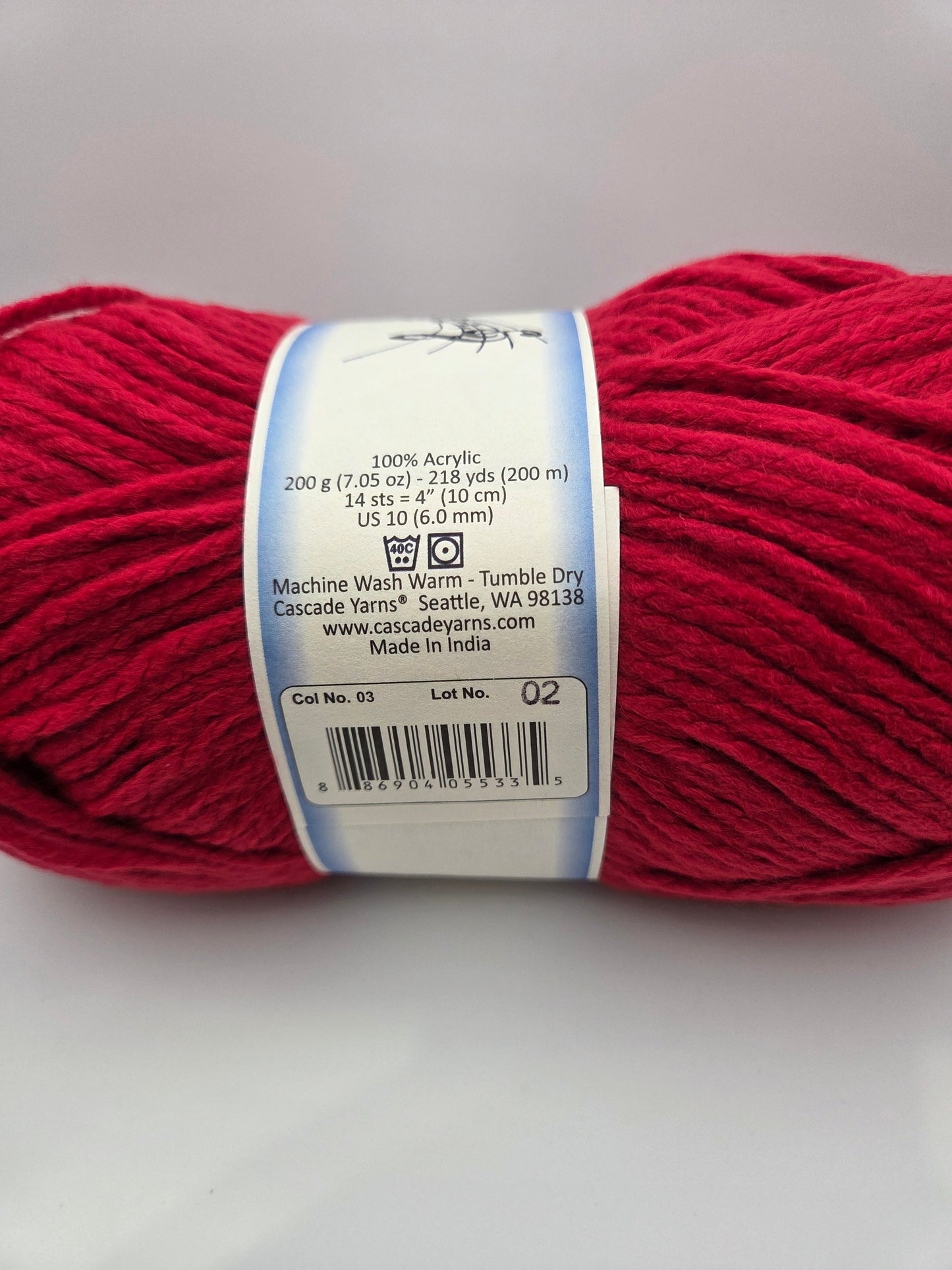 Cascade Yarns Anthem Chunky Bulky weight yarn Red