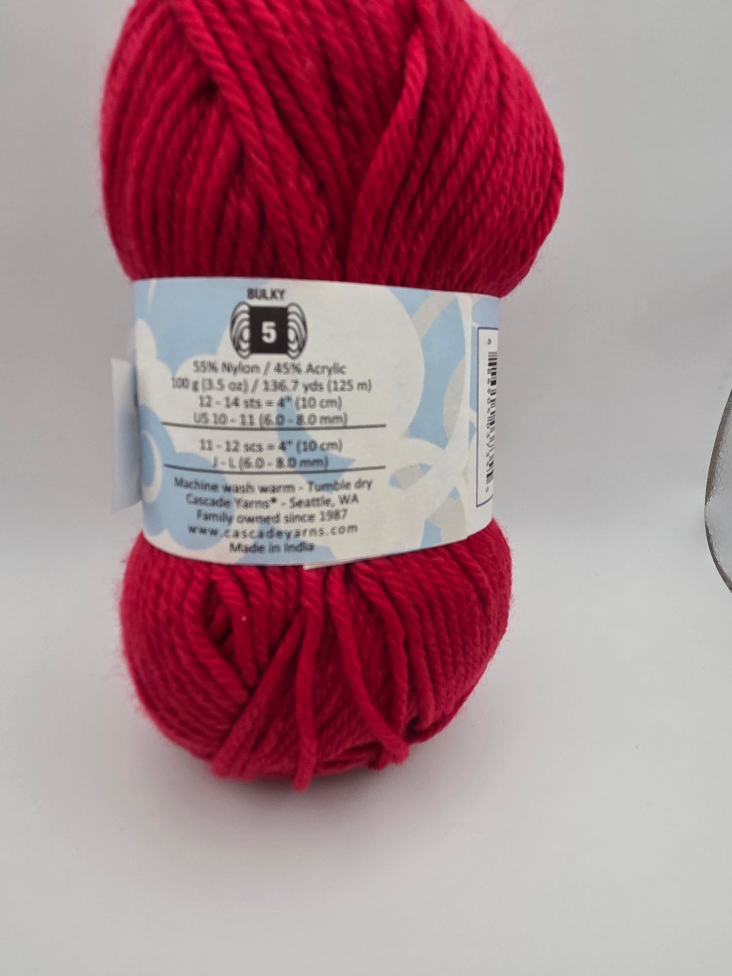 Cascade Yarns Cherub Chunky Bulky weight Ruby