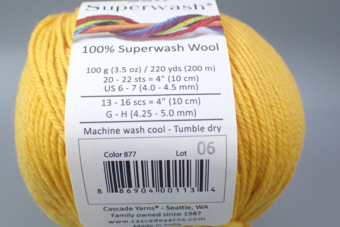 Cascade Yarns 220 Superwash DK weight Golden