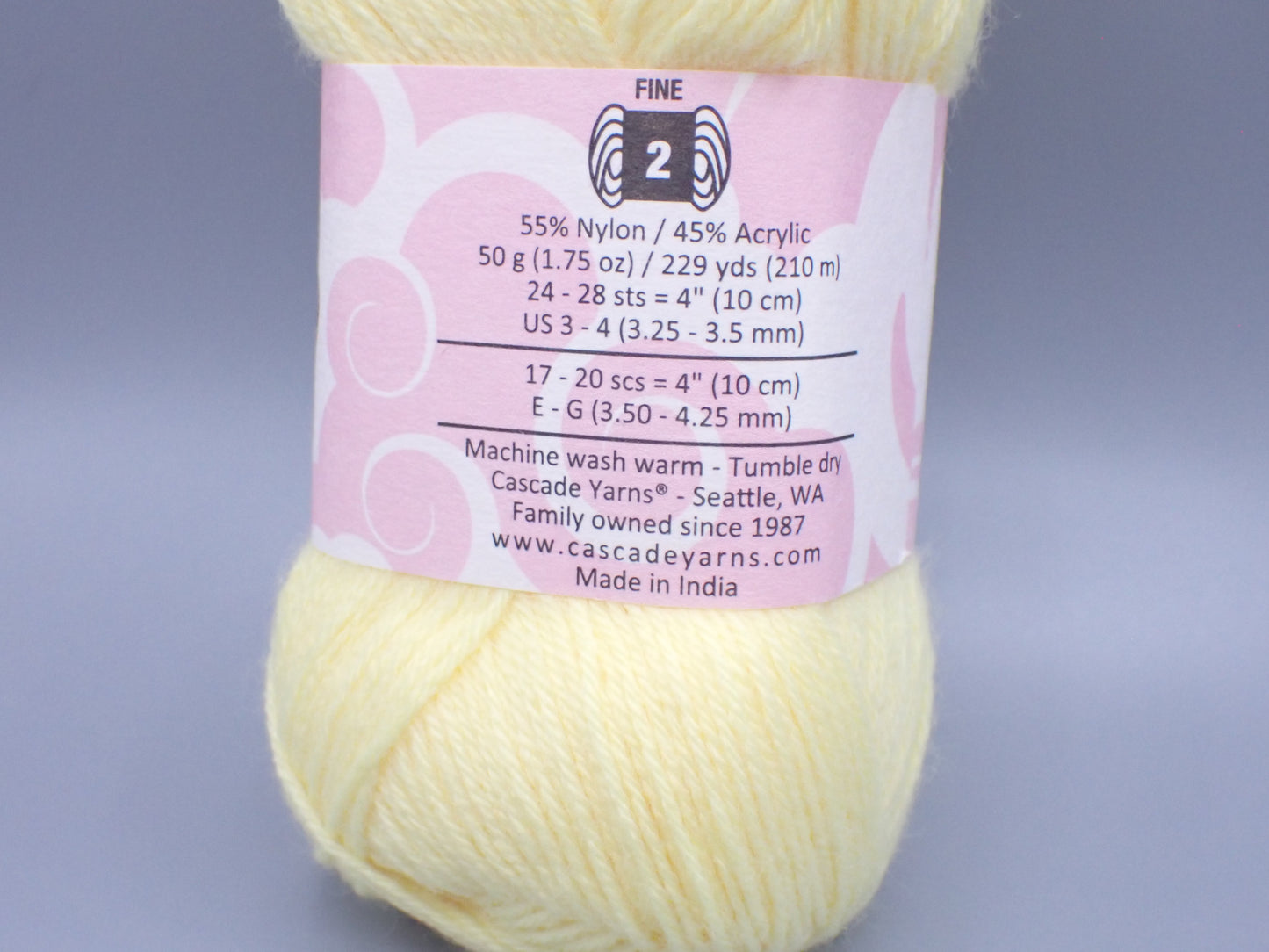 Cascade Yarns Cherub Baby Sock weight Yellow