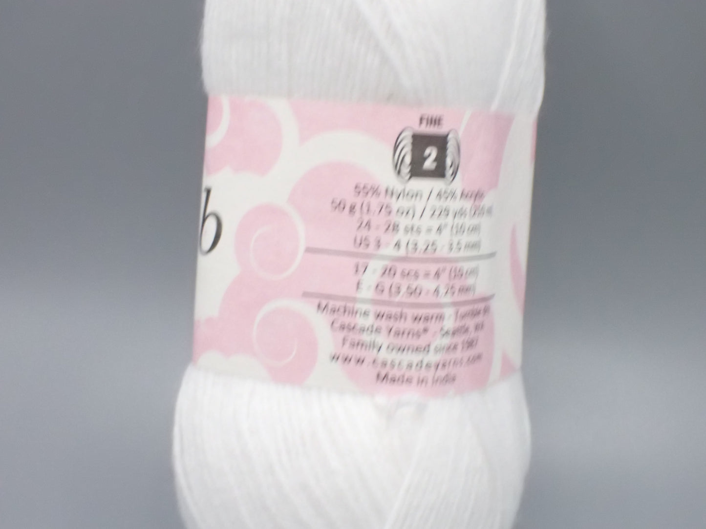 Cascade Yarns Cherub Baby Sock weight White