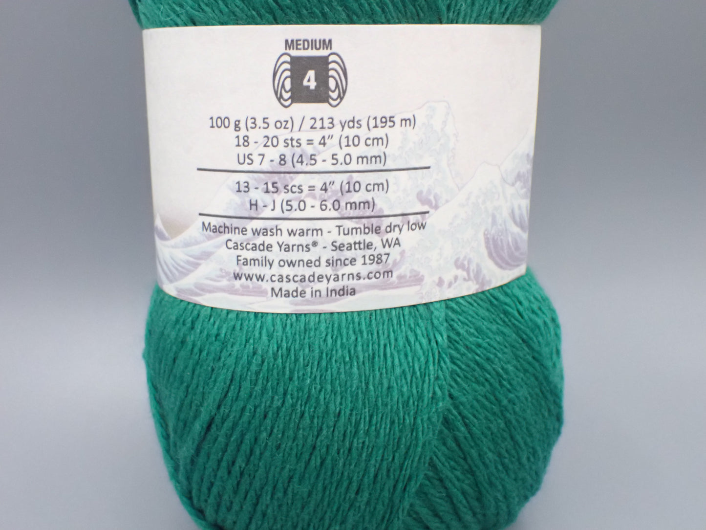 Cascade Yarns Pacific worsted weight Pine Green