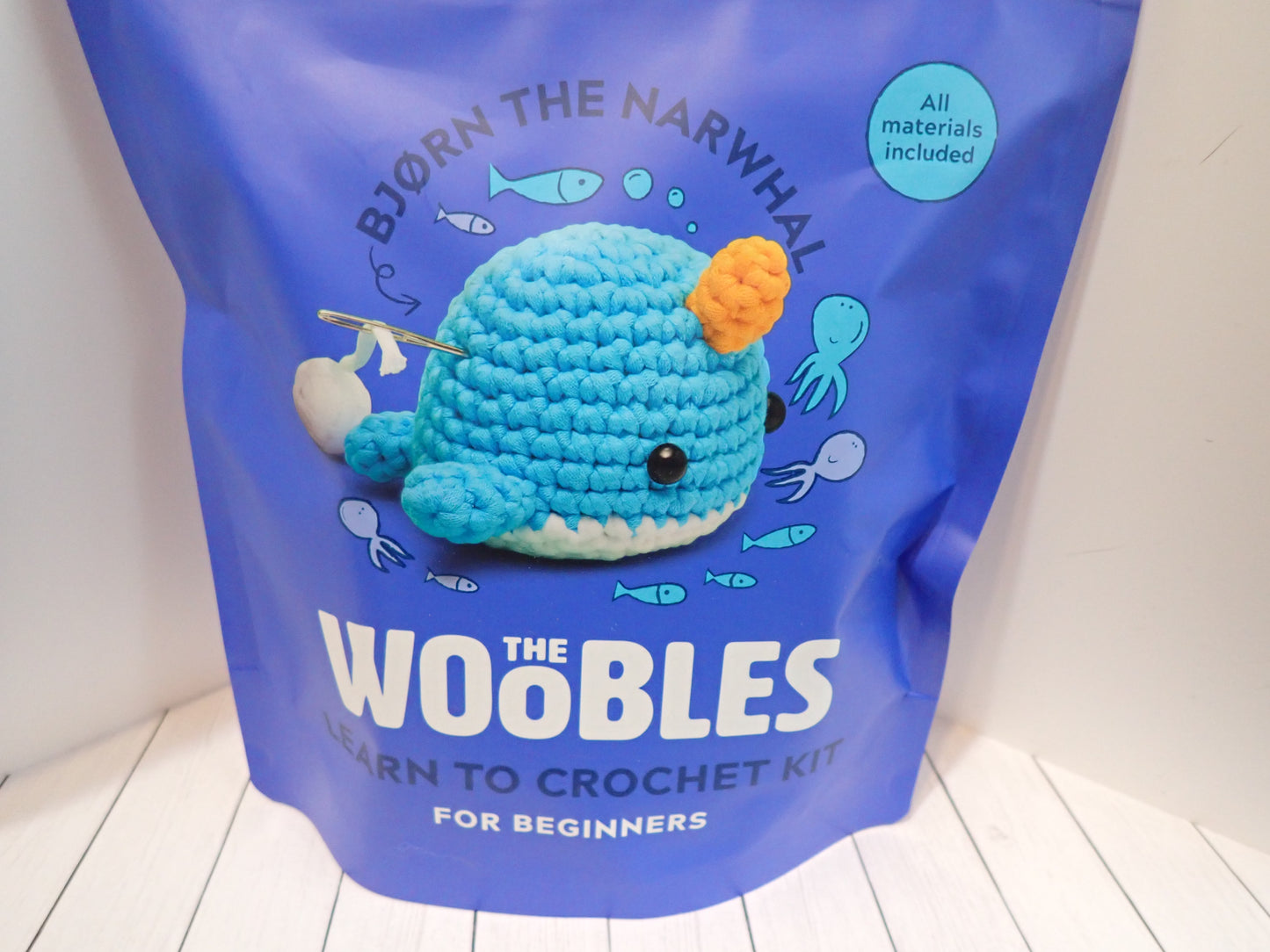 The Woobles Bjorn the Narwhal Begin to Crochet Kit