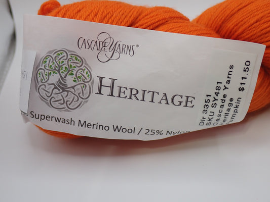 Cascade Yarns Heritage Fingering weight Pumpkin