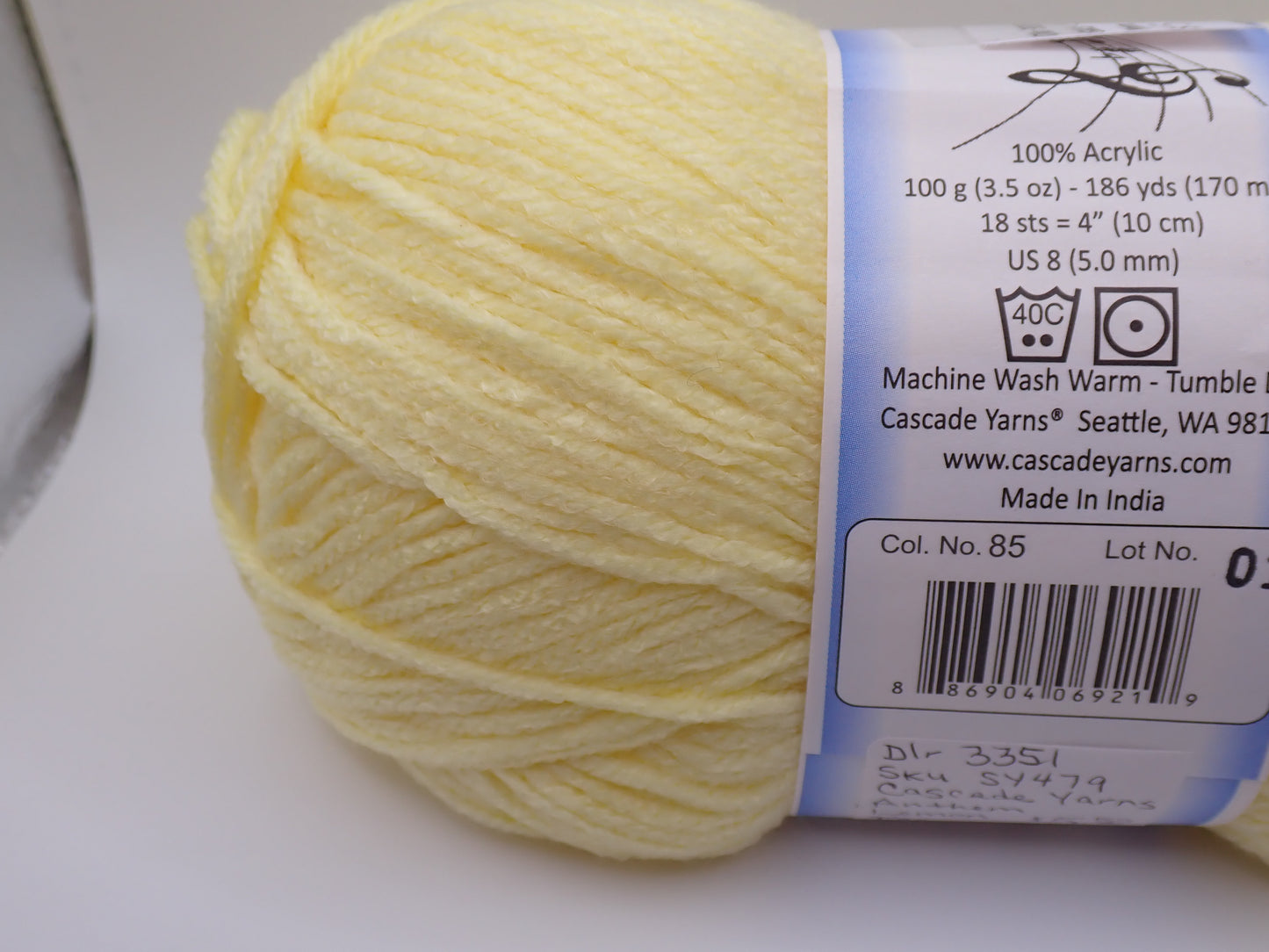 Cascade Yarns Anthem Worsted weight Lemon Ice