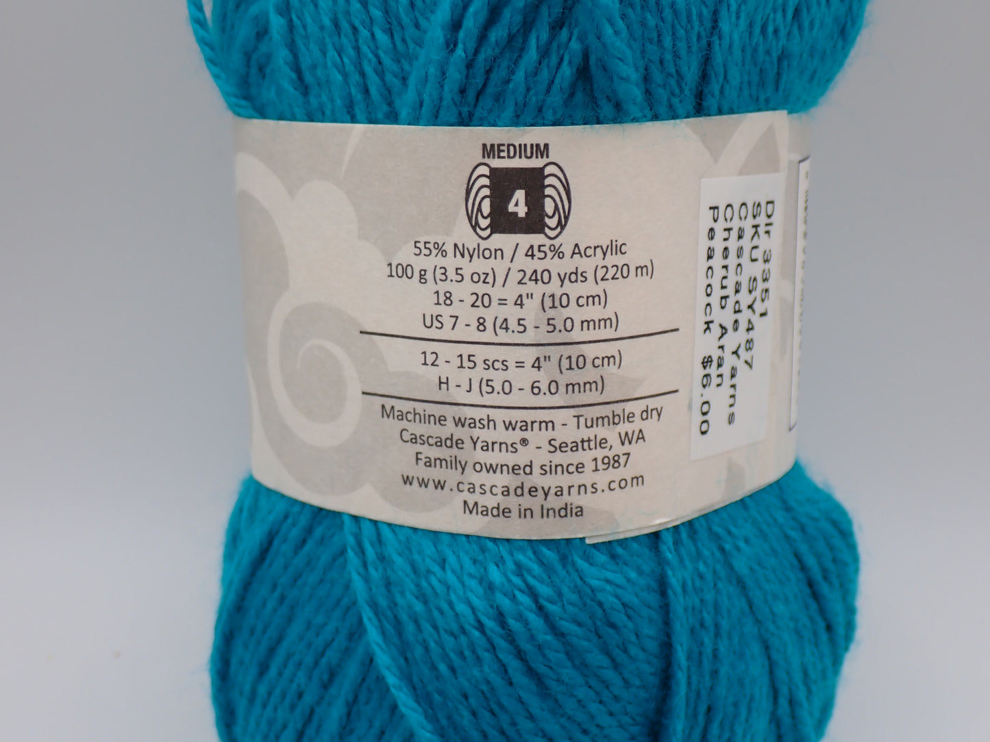 Cascade Yarns Cherub Aran Worsted weight Peacock