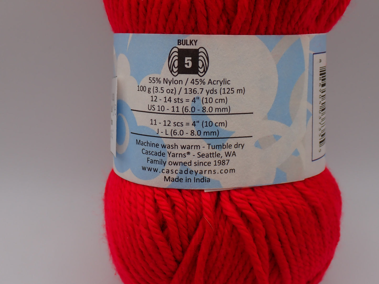 Cascade Yarns Cherub Chunky Bulky weight Ruby