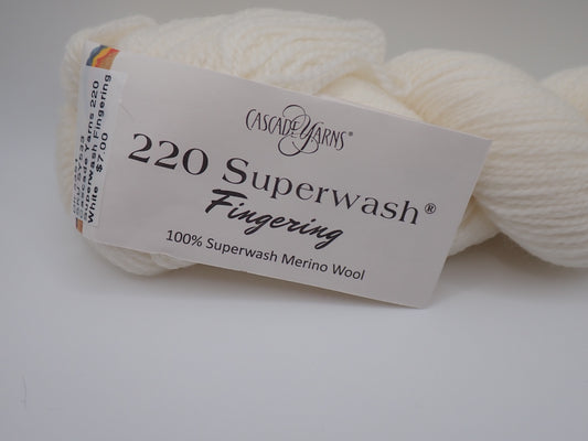 Cascade Yarns 220 Superwash Fingering weight White