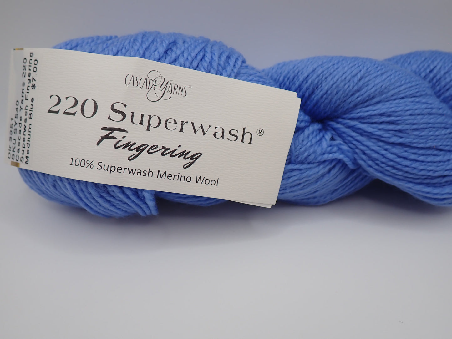 Cascade Yarns 220 Superwash Fingering weight Medium Blue