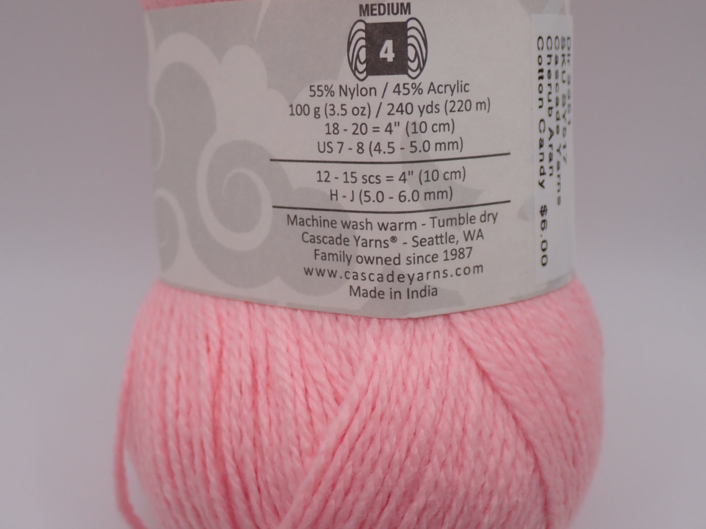 Cascade Yarns Cherub Aran Worsted weight Cotton Candy