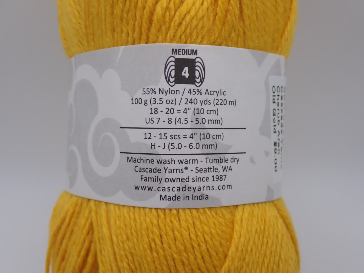 Cascade Yarns Cherub Aran Worsted weight Old Gold