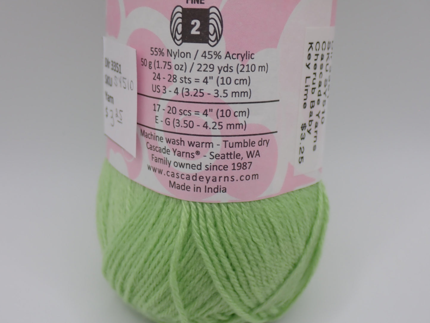 Cascade Yarns Cherub Baby Sock weight Key Lime