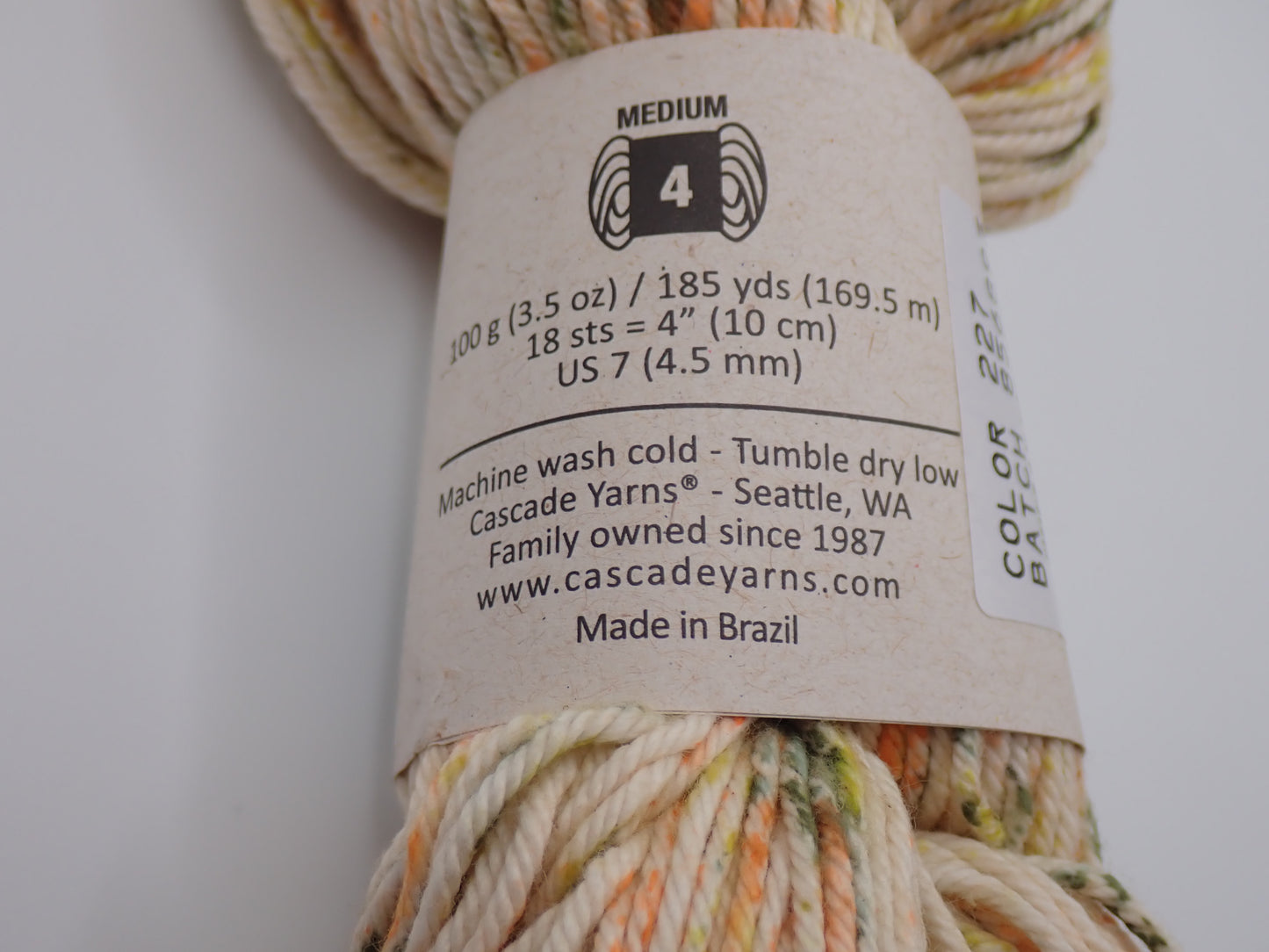 Cascade Yarns Nifty Cotton Splash Worsted weight Cactus