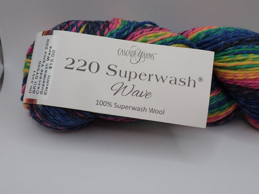 Cascade Yarns 220 Superwash Wave Worsted weight Electric