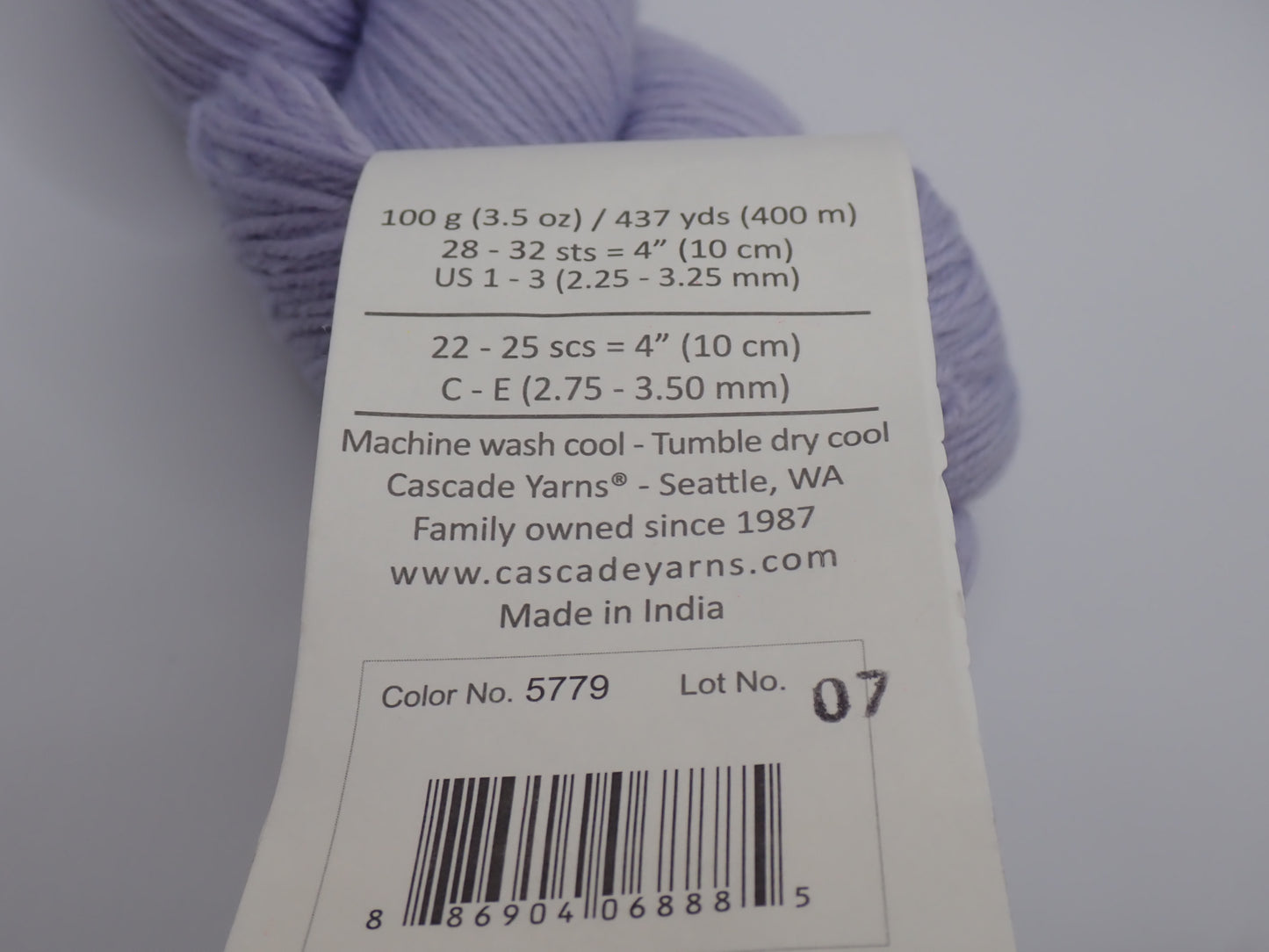 Cascade Yarns Heritage Fingering weight Thistle