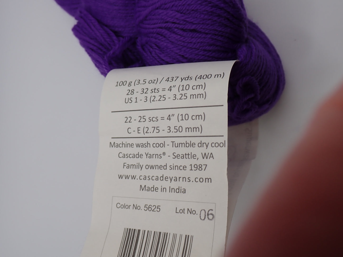 Cascade Yarns Heritage Fingering weight Purple Hyacinth