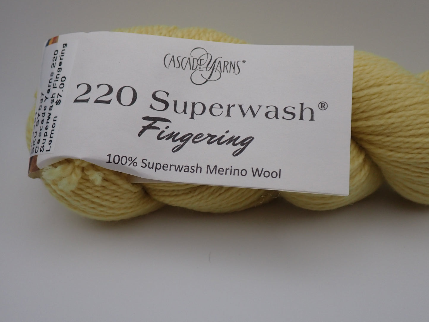 Cascade Yarns 220 Superwash Fingering weight Lemon