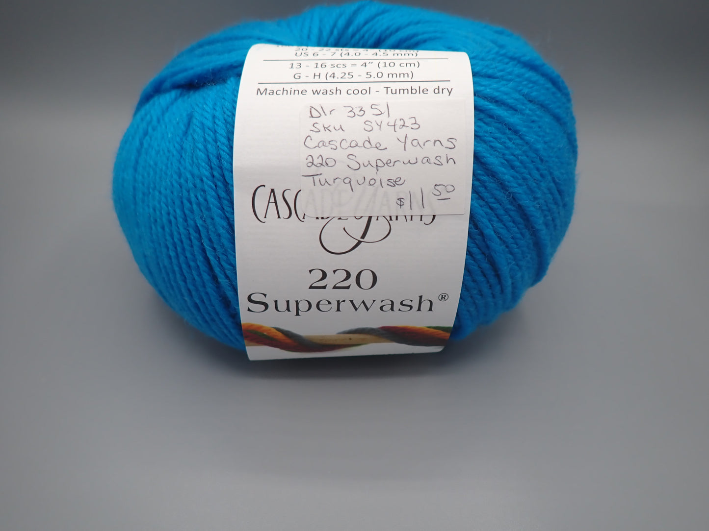 Cascade Yarns 220 Superwash DK weight Turquoise