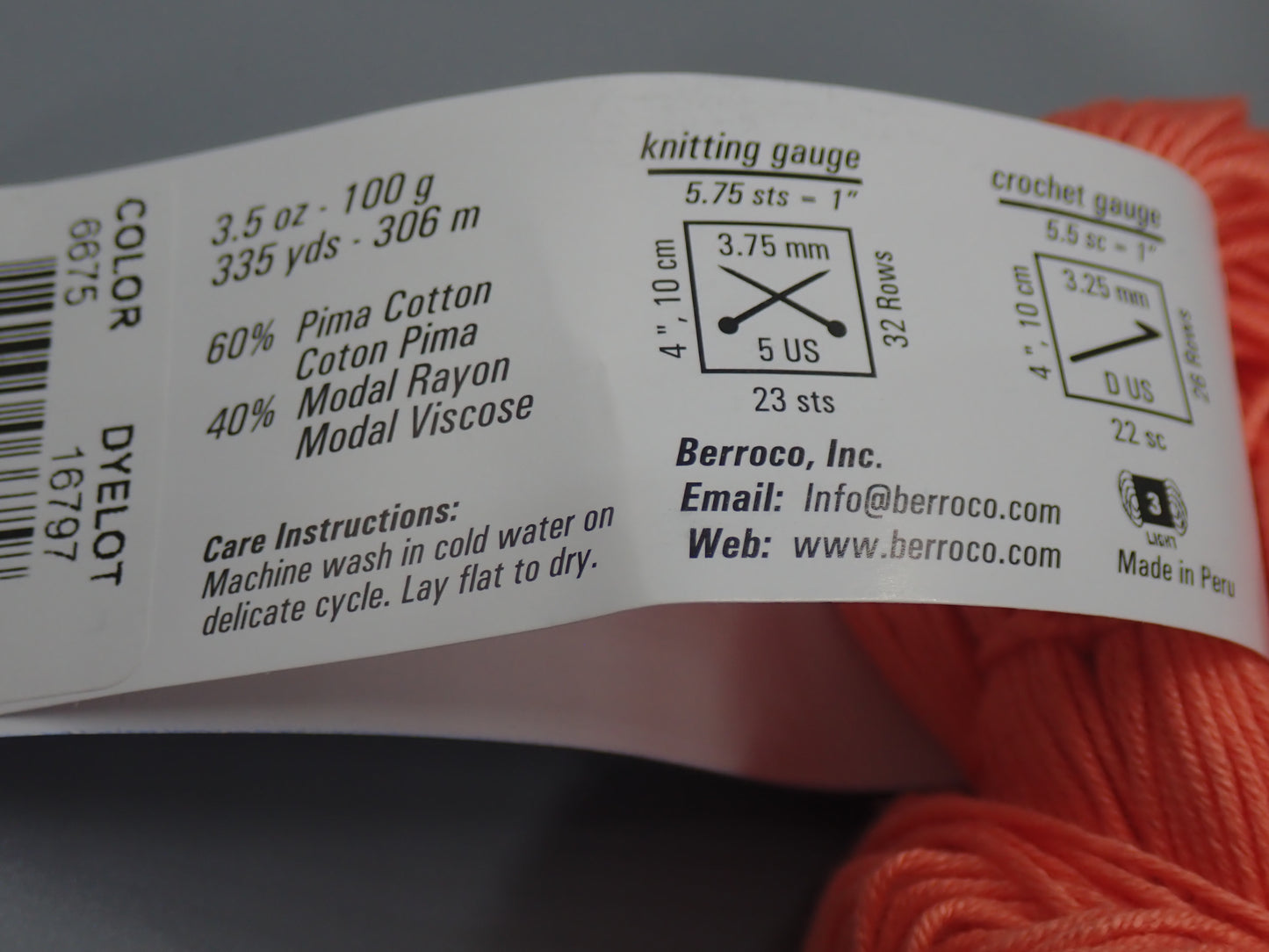 Berroco Modern Cotton DK weight Dexter Park